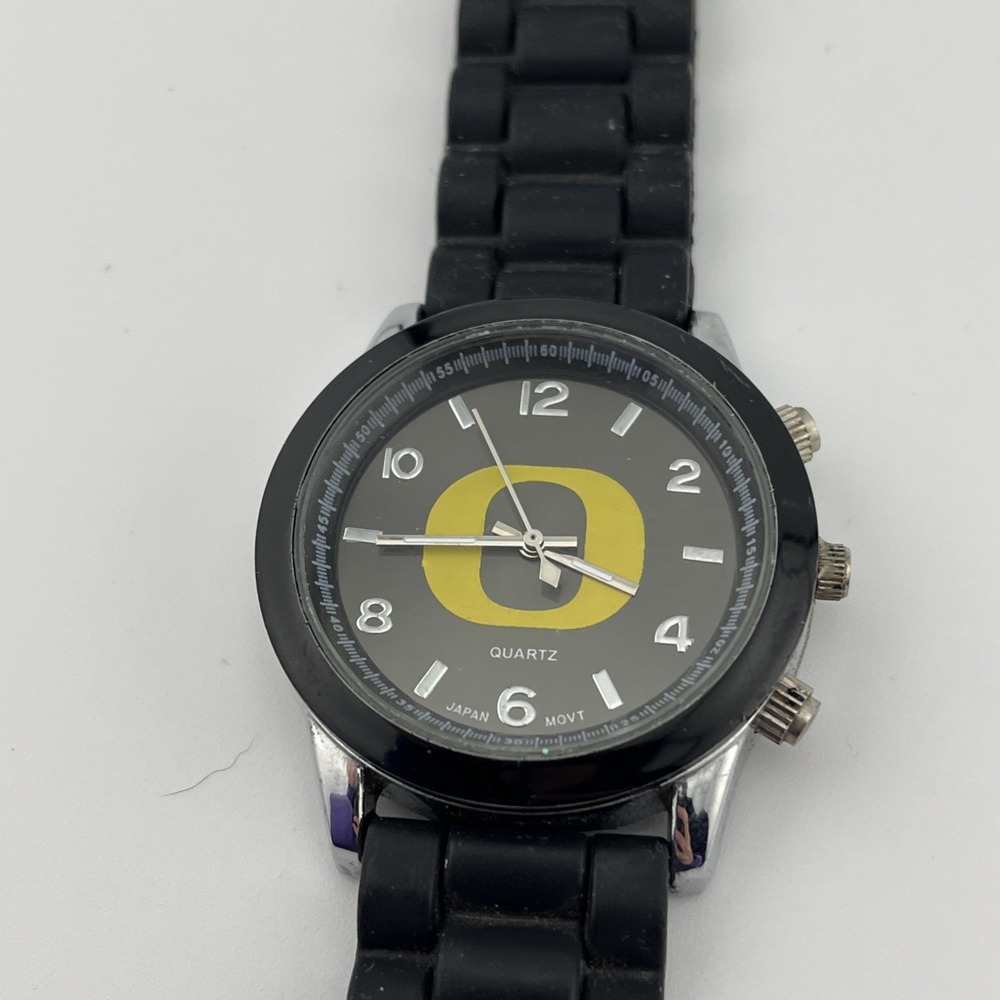 Ladies University Of Oregon Ducks‎ Watch Women Black Silicone Band- New Battery - Picture 5 of 9